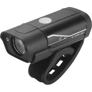 Fietskoplamp zwart aluminium active YP0825021 350 lumen USB oplaadbare nachtrijwaarschuwingslampje rijden zaklamp (zwart)
