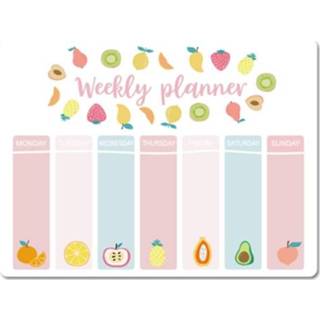 👉 Kalender active 2 STUKS Eenvoudige Magnetische Tafel Notepad Koelkast Sticker Uitwisbare Prikbord (Kleurrijke Fruit)