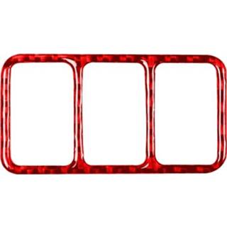 Verwarming rood koolstofvezel active Auto Centrale Controle Knop Frame Decoratieve Sticker voor Nissan 370Z/Z34 2009-, Links en Rechts Drive Universal (Rood)