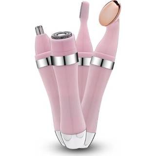 👉 Scheerapparat roze active 4 In 1 Elektrisch Scheerapparaat Thuis Wenkbrauw Mes Massage Import Reinigingsinstrument (Roze)