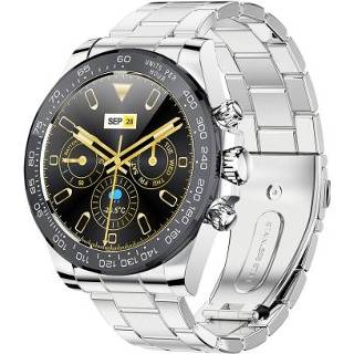 👉 Smartwatch zwart active AW13 1,28 inch kleurenscherm smartwatch, IP68 waterdicht, stalen horlogeband, ondersteuning voor hartslagbewaking / bloeddrukbewaking slaapbewaking sedentaire herinnering (zwart)