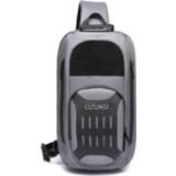 👉 Motorfiet grijs active mannen Ozuko 9361 heren multifunctionele waterdichte crossbody motorfiets borsttas (grijs)