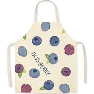 👉 Schort blueberry linnen active 2 STKS Fruit Gedrukt Huishoudelijk Mouwloos Schort, Specificatie: 45x56 cm (Blueberry)