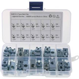 👉 Moer active A6089 50 STUKS Auto M6 Bevestiging Clips Basis U-vormige Clip