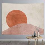 👉 Tapijt active Dik Farbic Overdreven Abstracte Stijl Woondecoratie Opknoping Achtergrond Bedekkende Doek, Grootte: 150x130cm (Sun Moon 01)