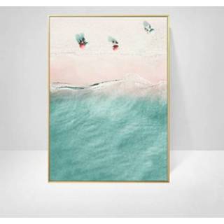 👉 Landschap canvas groen active Oceaan Poster Decoratie Thuis Schilderen Kunst Schilderijen Frameloze Kern, maat: 30x45 cm (Groen Strand)