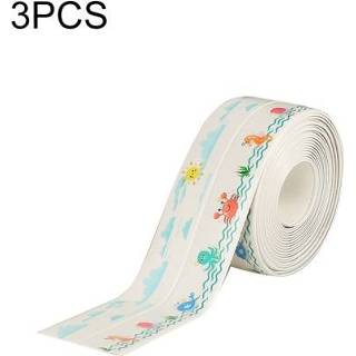 👉 Plakband witte active 3 STKS Keuken Badkamer Anti-schimmel Kachel Anti-olie Sticker, Stijl: Achtergrond (Ocean World)