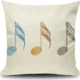 👉 Kussenslop linnen active 2 STUKS Pianonoot Digitaal Bedrukt Kussensloop Zonder Kussenkern, Afmeting: 45x45cm (15)