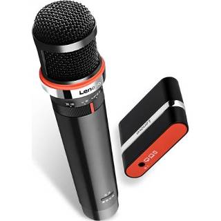 👉 Microfoon zwart active Originele Lenovo UM20-U K Song draadloze digitale Live-opnameapparatuur met ontvanger (zwart)