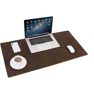 👉 Bureau bruin antislip active CF9011 Pad Retro Crazy Horse Lederen Notebook Computer Muismat Oversized Desktop (Bruin)