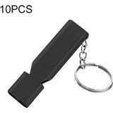 👉 Fluit zwart aluminium active kinderen 10 STKS MNL-006 Dubbele Buis Hoge Frequentie Fluitje Outdoor Survival met Sleutelhanger (Zwart)