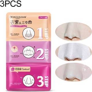 👉 Make-up remover zwart rood active 3 PCS Beauty Pig Neusmasker Mee-eter verwijderen Acne Clear Black Head Step Kit Skin (Rood)