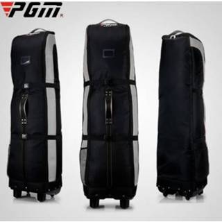 👉 Airbag zwart nylon zilver active PGM Golf dik type vluchttas vliegtuigtas met basis (zwart zilver)