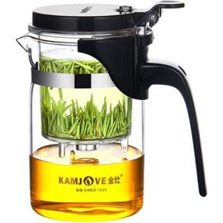 👉 Theepot active KAMJOVE Elegant Cup Bubble Teapot Office Flower Hittebestendige glazen theeset, Model: K-200 400ML