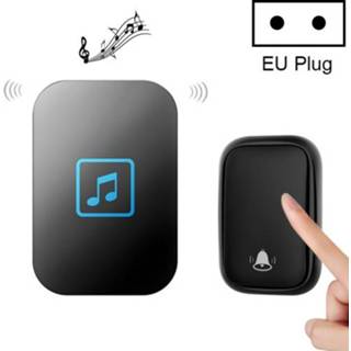👉 Draadloze deurbel zwart active CACAZI FA86 Self-Powered Smart Home deurbel, EU-stekker (zwart)