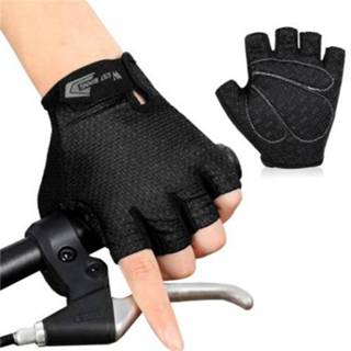 👉 Fietshandschoenen zwart antislip l active WEST BIKING YP0211218 Ademende korte halfvingerhandschoenen, maat: (zwart)