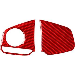 Stuurwiel rood koolstofvezel active Auto Knop Lage Configuratie Decoratieve Sticker voor Honda Tiende Generatie Civic 2016-2019, Links en Rechts Drive Universal (Rood)