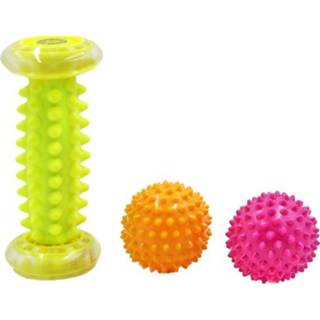 👉 Tattoo geel active Massagebal Fasciabal Plantaris Spierontspanning Fitnessbal Handbal, Stijl: Voetbodem + 7cm 2