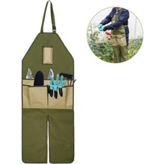 👉 Schort groen kaki active Tuin trimmen beschermende Multi-pocket Oxford doek lange versie legging (militair + kaki)