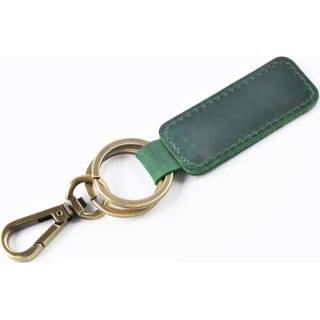 👉 Sleutelhanger groen active 2 stuks handgemaakte Crazy Horse lederen retro auto paar sleutelhanger, specificatie: dubbele ring (inkt groen)