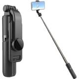 👉 Selfiestick zwart active L10 mini bluetooth selfie stick statief mobiele telefoon houder (zwart)