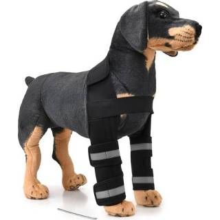 👉 Kniebeschermers s active Pet Dog Been Kniebeschermer Chirurgie Letsel Beschermhoes, Maat: (Steunstrips Model (Zwart))