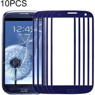 👉 Lens blauw active 10 PCS Front Screen Outer Glass voor Samsung Galaxy SIII / i9300 (blauw)