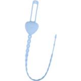 👉 Speen blauw siliconen active baby's kinderen M010087 4 STKS babybijtring anti-drop ketting fopspeen riem (blauw)
