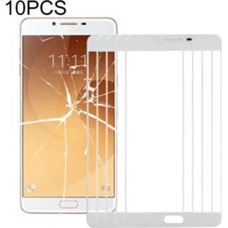 👉 Lens wit active 10 PCS Front Screen Outer Glass voor Samsung Galaxy C9 Pro / C900 (wit)