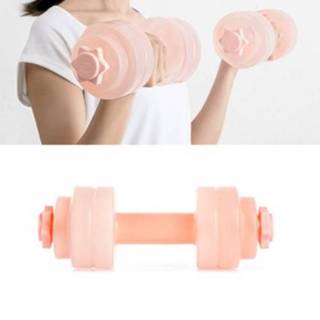 👉 Trainingsapparaat transparant roze active vrouwen Dames Home Fitness Waterinjectie Halter Arm Spier Draagbare fitnessapparatuur (transparant roze)