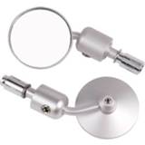 👉 Motorfiet zilver active Motorfiets ronde vorm reflecterende spiegel achteruitkijkspiegel (zilver)