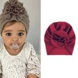 👉 Tulband rode active baby's 5 PCS Baby Zon Bloem Hedging Cap Effen Kleur Hoed, Maat: One Size (Rode Wijn)