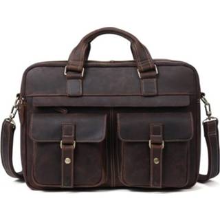 👉 Aktetas active mannen 6360 Heren Zakelijke 17 Inch Laptop Computer Messenger Bag (Koffie Kleur)