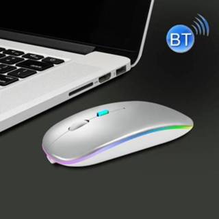Draadloze muis zilver active Y20 4 Toetsen Kleurrijke Glow Opladen Mute Notebook Game Muis, Kleur: Bluetooth Versie (Zilver)