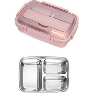 👉 Lunchbox roze active kinderen SSGP Office Compartiment Student Draagbare lunchbox, 3 raster (roze)