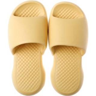 👉 Slippers geel plastic active vrouwen Vrouwelijke Super Dikke Zachte Bodem Zomer Indoor Home Defensieve Badkamer Slippers, Maat: 35-36 (Geel)