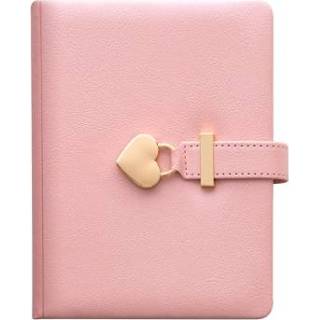 👉 Notitieblok roze active 8032 paar notebook met slot hardcover handboek (roze)