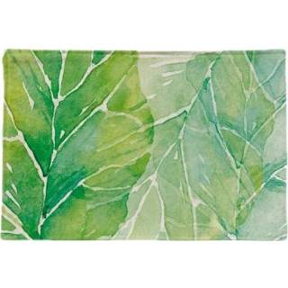 👉 Groen katoen linnen active en plantpatroon Westerse tafelmat Koffietafelisolatie Coaster, specificatie: enkelzijdig (groen)