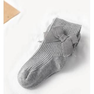 👉 Panty's grijs s active meisjes baby's Lente en herfst meisje panty strik baby gebreide maat: 0-1 jaar oud (lichtgrijs)