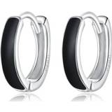 👉 Oorsteker zwart wit zilver active vrouwen S925 Sterling Eenvoudige Oorstekers Dames Oorbellen