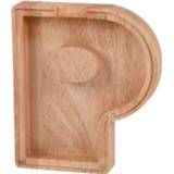 👉 Spaarpot transparant houten acryl active Engelse Alfabet (P)