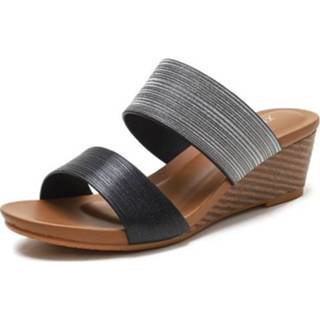 👉 Pantoffels zwart 37 active vrouwen Damessandalen en Modieuze bovenkleding Platform hoge hakken, maat: (zwart)