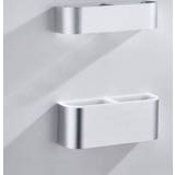 👉 Paraplu aluminium zilver active WD12 Ponsvrij Frame Eenvoudige Ruimte Muur Opknoping Afvoer Opbergrek, Paraplubit: Dubbel