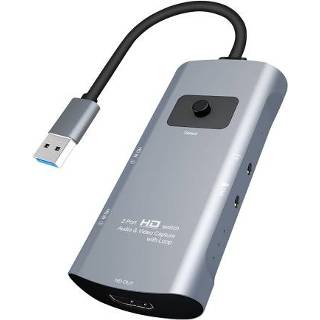 👉 Microfoon active Z54 HDMI-uitgang + 2 x HDMI-ingang audio naar USB 3.0 Video Capture Switcher met lus