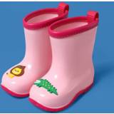 👉 Regenlaarzen roze antislip active kinderen 8204 Cartoon Leeuw Krokodil Regenschoenen Slijtvaste Regenlaarzen, Maat: 17cm (Roze)