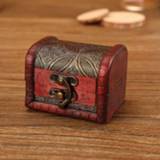 👉 Snoep houten active 3 STKS Retro Verontruste Opslag Doos Bruiloft Sieraden Opbergdoos, Maat: 8x6.5x6cm (6039I Koper)