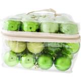 👉 Kerstbal groen kunststof 48x stuks kerstballen appel 6 cm in opbergtas/opbergbox