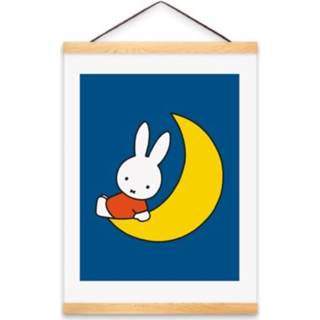 👉 Poster blauw papier kinderen rechthoek hangend A3 Nijntje maan inclusief posterhanger