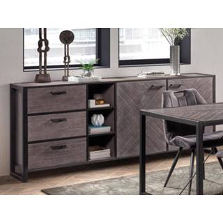 👉 Dressoir asgrijs IMPERIO 2 deuren 3 lades 5400551385581 5400943173420