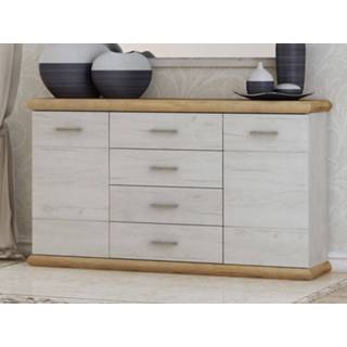 👉 Dressoir goudbruin wit KORFA 2 deuren 4 lades wit/goudbruin 5400551405425 5400943173598